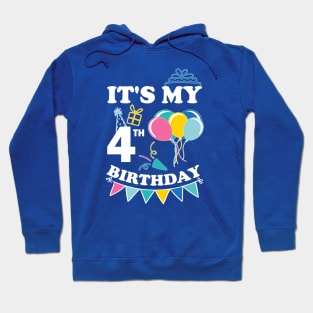 Kids It's My 4th Birthday Celebrating four years Hoodie